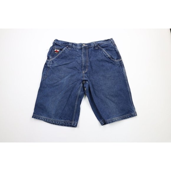 Vintage Johnny Blaze 38 Faded Method Man Wutang Loose Baggy Fit Denim Shorts - Picture 1 of 11